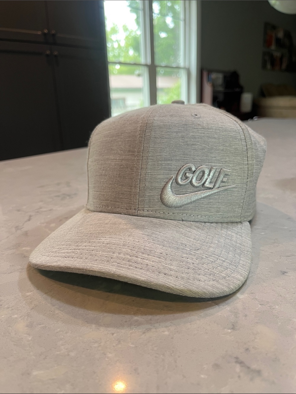 Nike Gray Heathered Golf Cap with Embroidered Swoosh